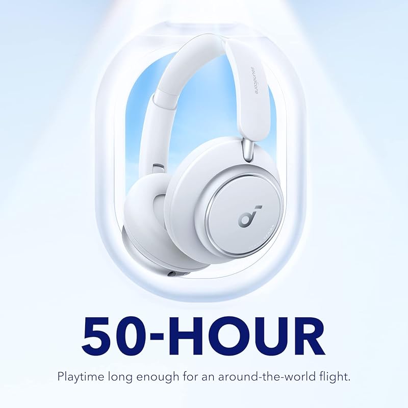 soundcore by Anker Space Q45 Adaptive Noise Cancelling Headphones, Reduce Noise By Up to 98%, Ultra Long 50H Playtime, App Control, Hi-Res Sound with Details, Bluetooth 5.3, Ideal for Traveling