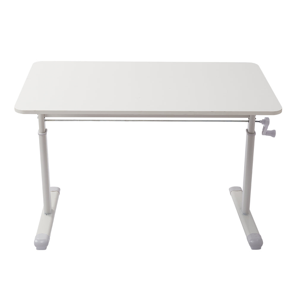 Premium Manual Adjustable Desk 60-90cm - Ergonomic Workstation with Crank Handle & Reinforced Base, Gaming & Home Office Desk, White Compact Study Table (Easy Assembly)