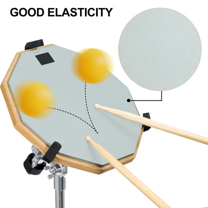 Drum Pad, 6-Inch Double Sided Drum Practice Pad with Stand Silent Snare Drum Training Kit