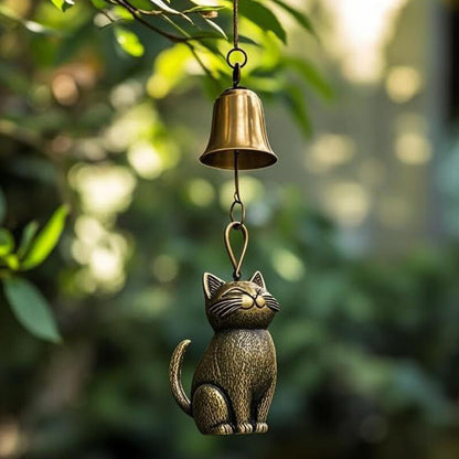 1pc Cat Wind Chime 2025 Unique Cat Garden Decor Outdoor Themed Statue Gifts