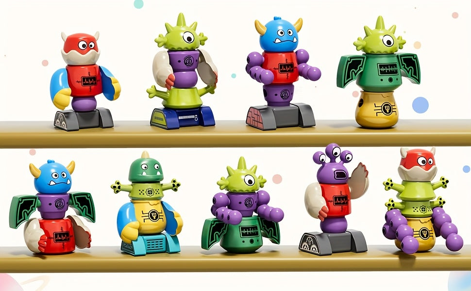 33pcs/ 35pcs Magnetic Monster Robot Construction Set with Storage Box, 35pcs for 5 Monster STEM Play Game, Fun Toy Doll for Children Aged 3 And Up, Birthday And Holiday Presents