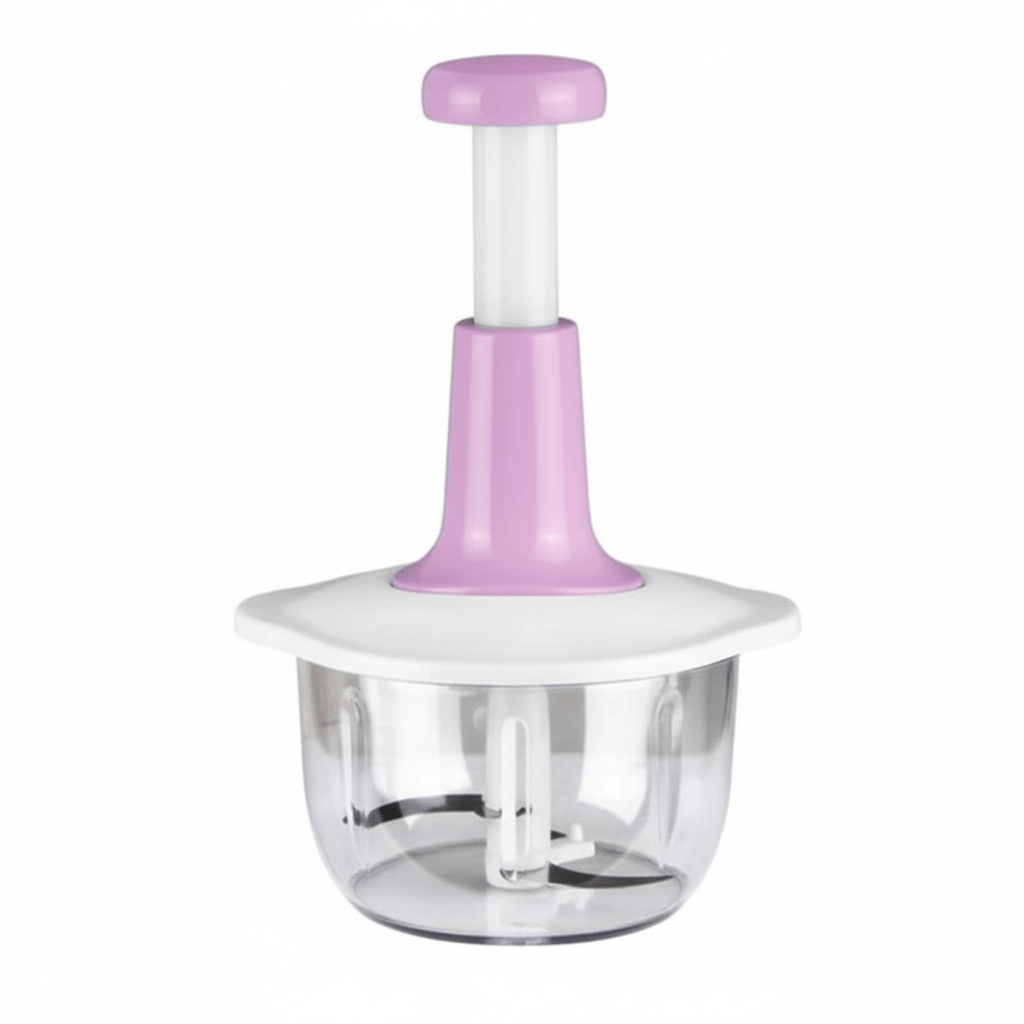 1pc 2 Litre Heavy-Duty Manual Food Chopper with Quick Press Lever - Heavy Base, Clear Cup for Tracking, for Vegetables, Fruits, Herbs, Salsa, Garlic, Pesto - Kitchen Essentials, Home Cooking, Party Prep - Ideal Gift for Cooks, Vegetable Chopping, Compact