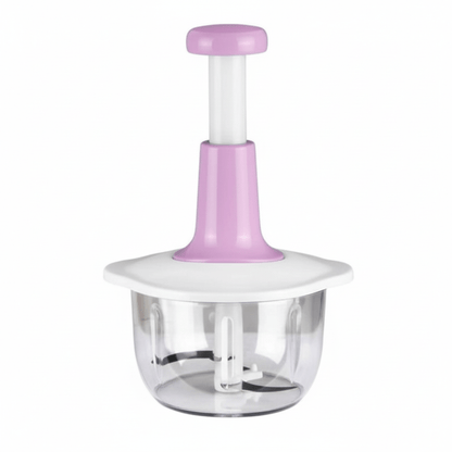 1pc 2 Litre Heavy-Duty Manual Food Chopper with Quick Press Lever - Heavy Base, Clear Cup for Tracking, for Vegetables, Fruits, Herbs, Salsa, Garlic, Pesto - Kitchen Essentials, Home Cooking, Party Prep - Ideal Gift for Cooks, Vegetable Chopping, Compact