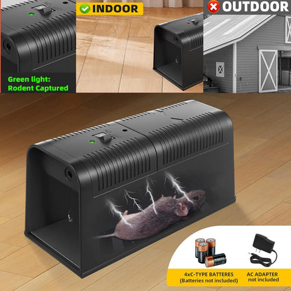 Electronic Mouse Trap Mice Rat Killer Pest Control Electric Shock Rodent Zapper