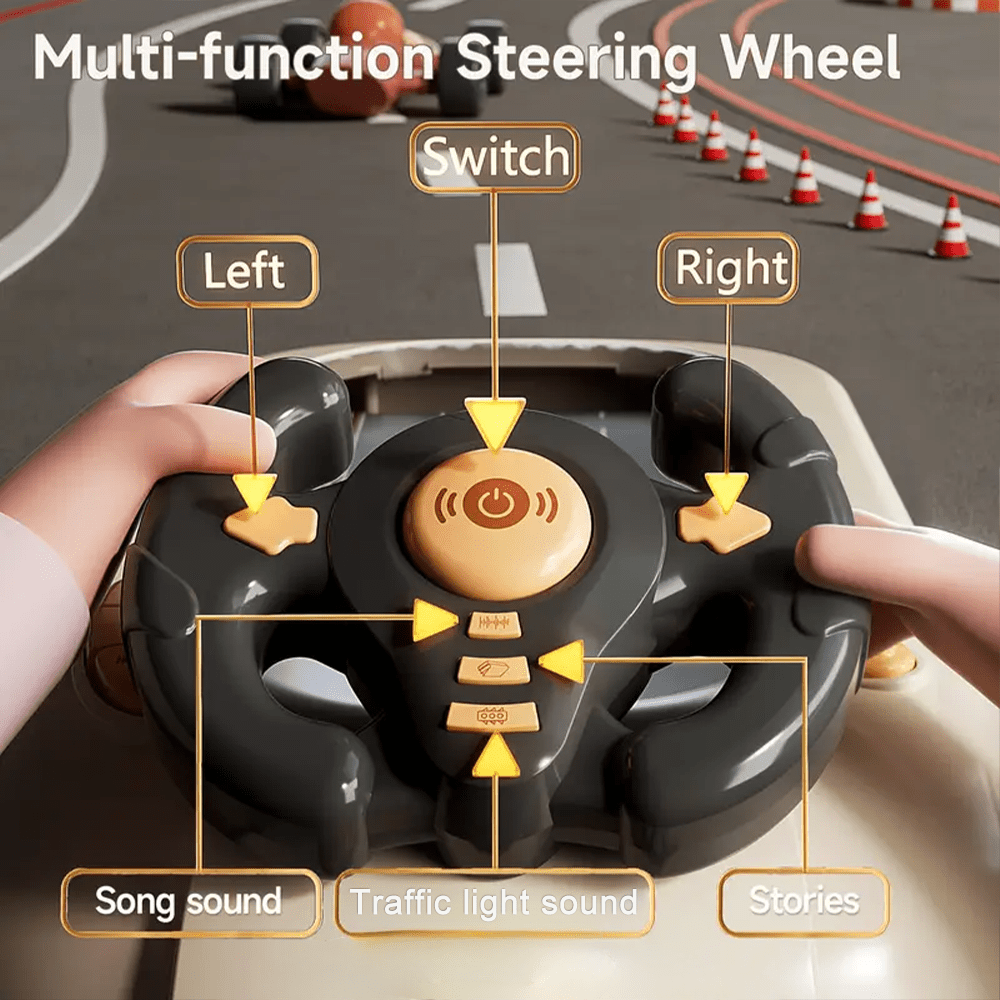 Racing Obstacle Game Console, 200 Levels Upgraded, Car Adventure Toy with Multi-Function Wheel, Interactive Simulation Driving Simulated Driving(Battery not included)