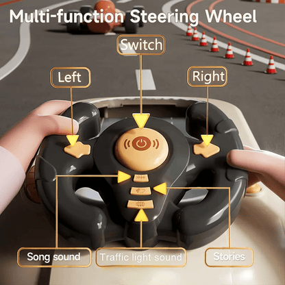 Racing Obstacle Game Console, 200 Levels Upgraded, Car Adventure Toy with Multi-Function Wheel, Interactive Simulation Driving Simulated Driving(Battery not included)
