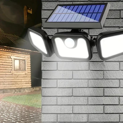 74LED Outdoor Wall Light, IP44 Waterproof, 3-Mode LED Motion Sensor Security Light, Outdoor Solar Light for Christmas, Halloween, Garage, Garden, Camping, Pathway, Yard, Porch.