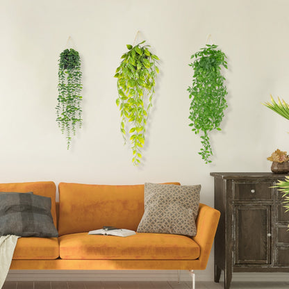 Artificial Hanging Plants Fake Ivy Vine with Pot Faux Greenery Hanging Basket for Indoor Outdoor Home Decor Wall Patio Office Shelf Room Decoration
