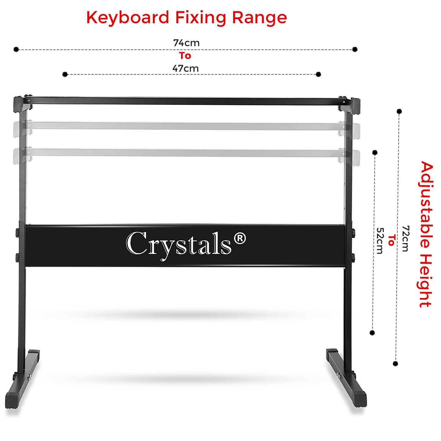 Full-Size Keyboard Stand – Adjustable X-Frame Piano Stand with Non-Slip Rubber Caps, Heavy-Duty Steel Construction, Foldable Design for Digital Pianos, Keyboards & Synthesizers