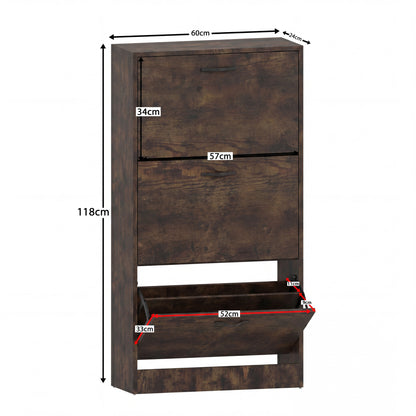 Vida Designs 3 Drawer Shoe Cabinet Shoe Rack Hallway Shoe Storage Cupboard