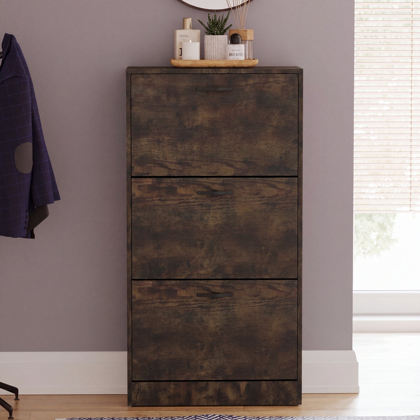 Vida Designs 3 Drawer Shoe Cabinet Shoe Rack Hallway Shoe Storage Cupboard