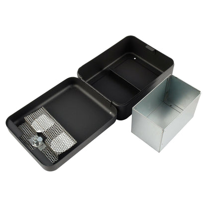 Wall Mounted Cigarette Ashtray Ash Bin | Solid Steel Construction | Removable Box And Secure Lock With 2 Keys | Scratch And Weather Resistant | SIZE - L160mm x W90mm x H200mm