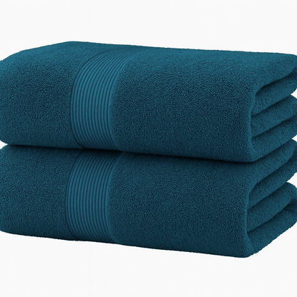 Pack of 2 Cotton Bath Sheets (75×145 cm), Soft, Absorbent & Machine Washable, Ideal for Bathroom, Gym or Daily Use