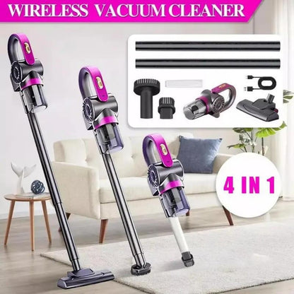 Cordless Vacuum Cleaner 4-in-1 Handheld Stick Vacuum 8000Pa Suction 120W Motor Vacuuming Mopping Sweeping Pet Hair Carpet 3000mAh 60dB Low Noise 1.5kg Lightweight