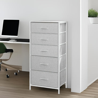 1 Vertical File Cabinet with Five Drawers, a Multifunctional Storage Unit That Can Serve As a Side Cabinet Or a Chest of Drawers, Suitable for Offices, Studies, And Living Rooms, Featuring a Metal Frame And Wooden Design, Office Furniture, Chest Of Drawer