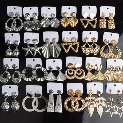 10Pairs/Lot Fashion Korean Lady Long Tassel Hook Earrings, European American Style Earrings Hollow Butterfly Leaf Earrings, Versatile Daily Party Gifts Random Style, Without Box
