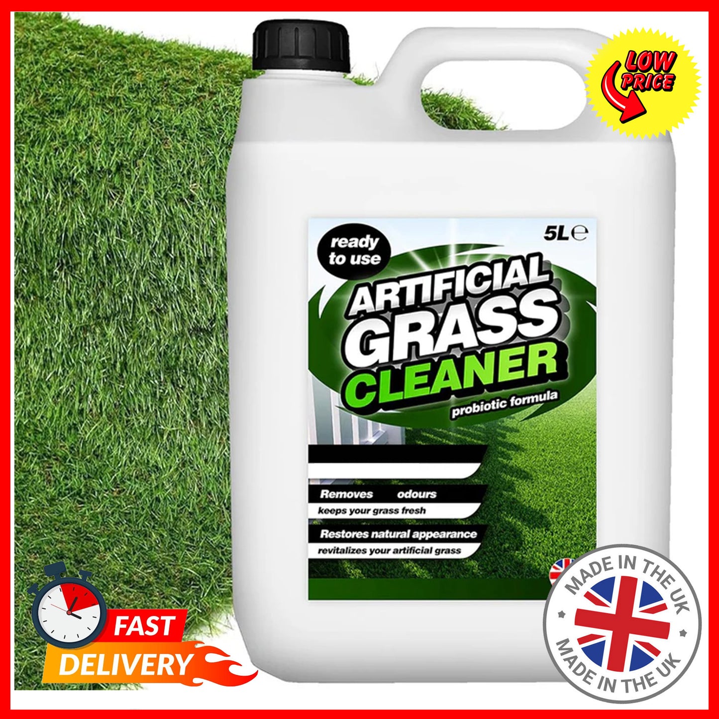 5L Ready To Use Artificial Grass Cleaner Removes Odour Keeps Grass Looking Fresh