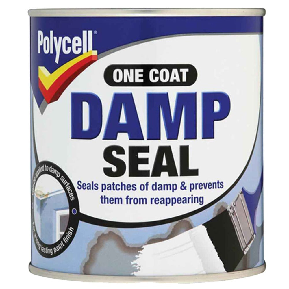 Polycell One Coat Damp Seal Paint 500ml | Interior Damp Seal for Walls & Ceilings | Matt White, Overpaintable, Touch Dry in 4 Hours | Plaster, Cement & Stone