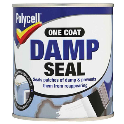 Polycell One Coat Damp Seal Paint 500ml | Interior Damp Seal for Walls & Ceilings | Matt White, Overpaintable, Touch Dry in 4 Hours | Plaster, Cement & Stone