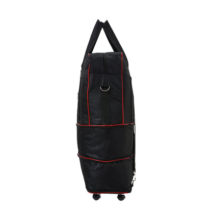Large Capacity Foldable Travel Bag with Wheels, Oxford Rolling Luggage with Lock, Backpack Travel Duffle, Lightweight Suitcase, Versatile Travel Tote for Airport, Train Travel, Outdoor Trips, Travel Storage Bag, Clothing Protection Bag 1PC