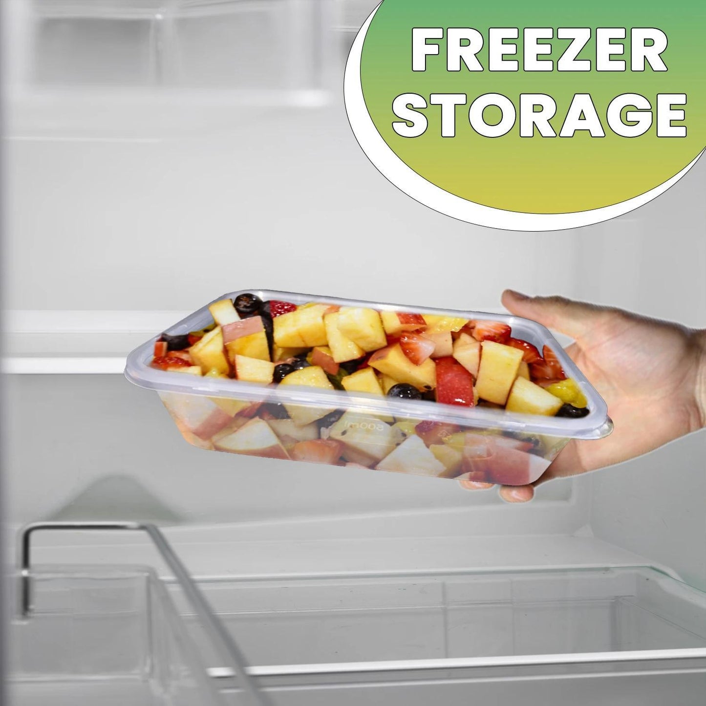 650ml Plastic Food Containers with Lids – Reusable Meal Prep & Takeaway Boxes, Microwave & Freezer Safe Storage for Home, Kitchen & Catering Use, Kitchen or Commercial Use, Pack of 50 Clear