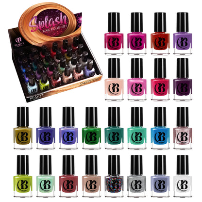 24 x Nail Polish Varnish Set 24 Different Colours Quick Drying British Seller