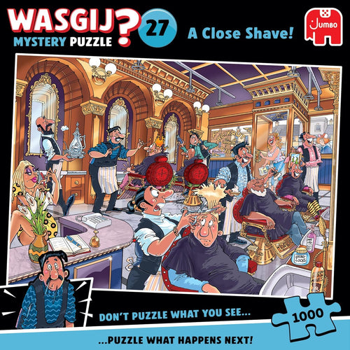 Wasgij Mystery 27, A Close Shave - Unique 1000 Piece Jigsaw Puzzles - Colourful, Challenging & Brainteasing 1000 Pcs Jigsaw Puzzle - Jumbo