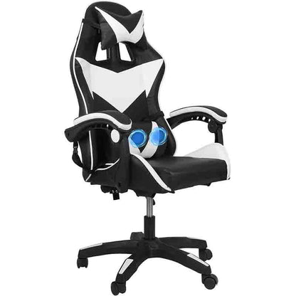 Gaming Chair Footrest Office Massage Computer Recliner Swivel Cushion High Back Support Lumbar Support