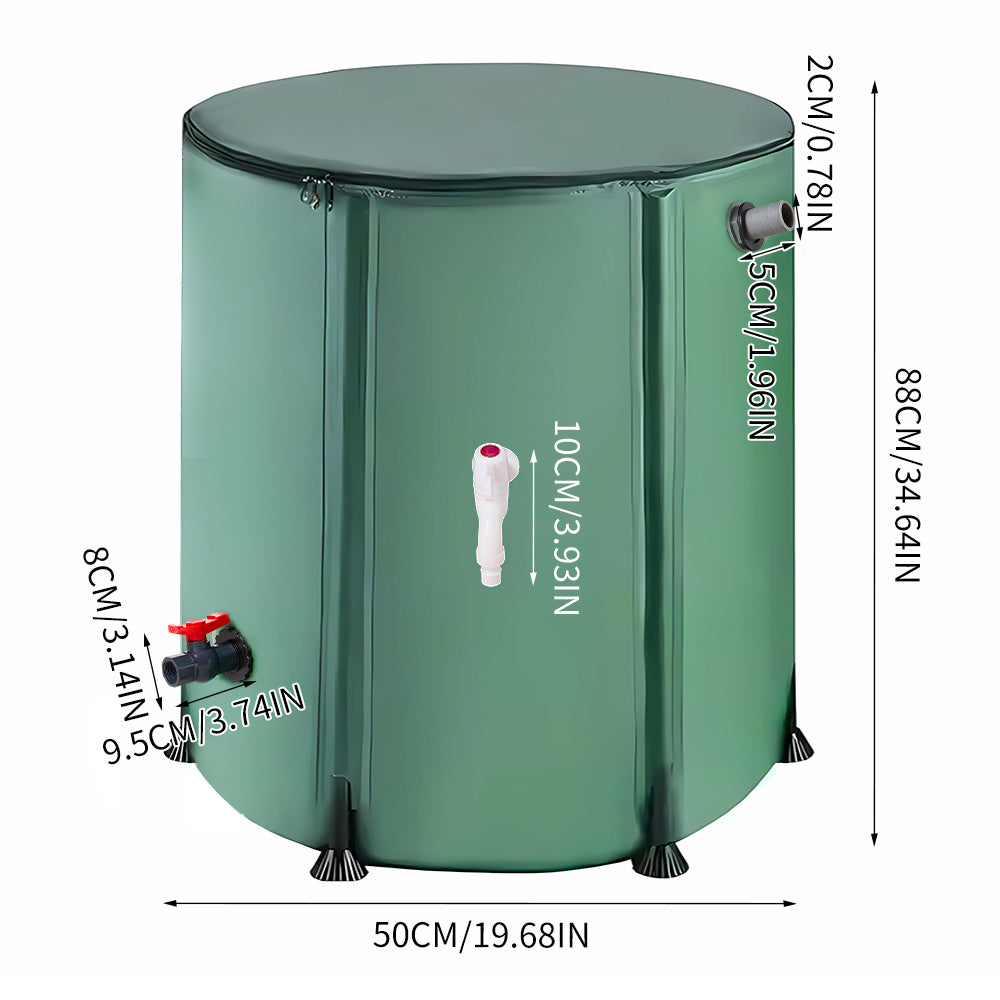 Rainwater Collection Tank 50L 100L 160L 200L – Portable Outdoor Water Butt with Filter Net & Overflow Device, Eco-Friendly Garden Rainwater Harvesting System UK