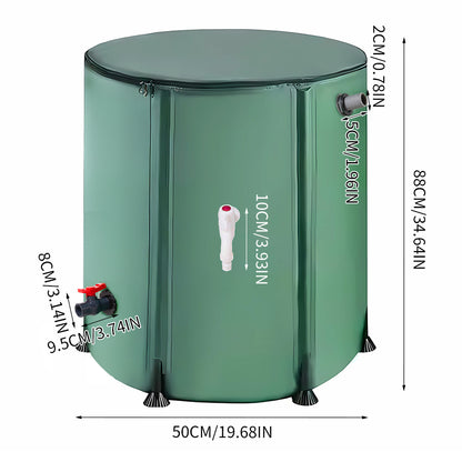 50L/100L/160L/200L Rainwater Collection Tanks, Portable Outdoor Water Tanks, Rainwater Collection System, Container Set with Filter Net and Overflow Device