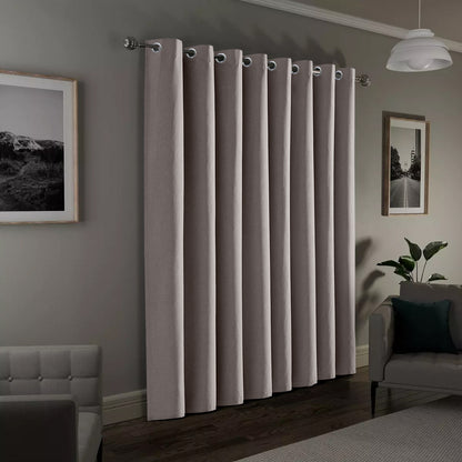 2pcs Linen Textured Blackout Curtains – Linen-Look Coated Thick Fabric Grommet Top Drapes for Bedroom & Living Room, Noise Reducing Energy Saving Window Panels for Home Decor 135GSM