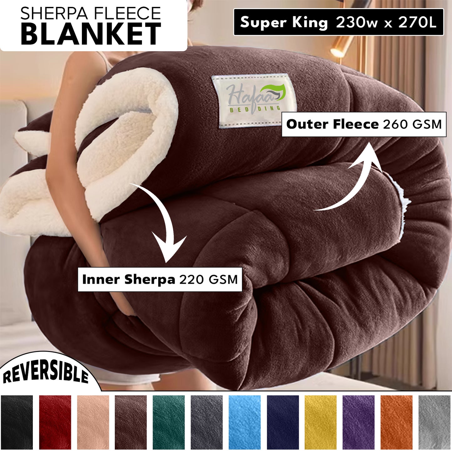 Soft Cozy Sherpa Blanket, Double-Sided Throw Blanket, Contemporary Design, Warm Throw for Couch, Bed, Office and Travel, Versatile All-Season, Perfect Holiday Gift