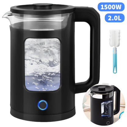 1pc 2L Quickboil Electric Kettle, Send A Sponge Brush, 1500W High Power Fast-Boiling Electric Kettle, 220V Portable Design with Stainless Steel Accents Ideal for Home & Office Use, Multi-Functional Perfect Modern Kitchens