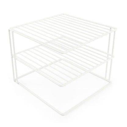 3 Tier White Corner Kitchen Plate Rack Tidy Cupboard Shelf Insert Organiser New