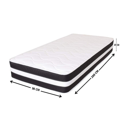 eXtreme comfort 3D Airlfow 8" Deep Micro Quilted Black and White Hybrid Mattress