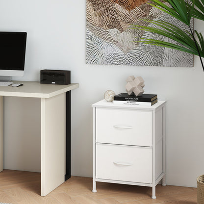 Nightstand with 2 Non-Woven Fabric Drawers, Chest of Drawers for Bedroom, Closet