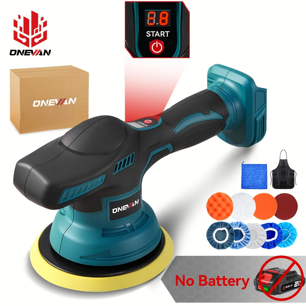 ONEVAN Cordless Car Polisher, 6-Speed Variable Speed Car Polisher with Polishing and Waxing Functions, Car Polisher Buffer, Suitable for Car Polishing and Home/Industrial Cleaning