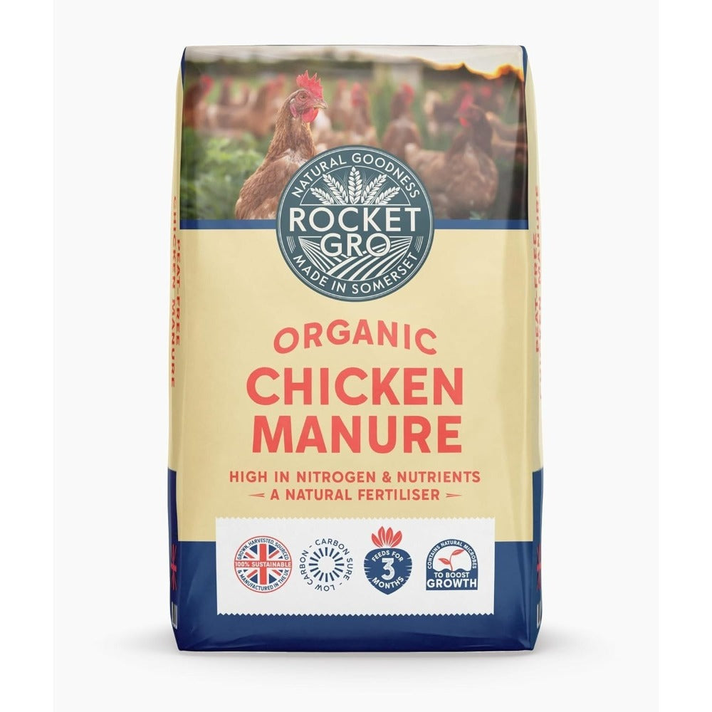 Composted Chicken Manure Soil Conditioner 20L Natural Organic Growing Medium for Garden Beds Borders Containers Vegetables Flowers Shrubs Allotment UK
