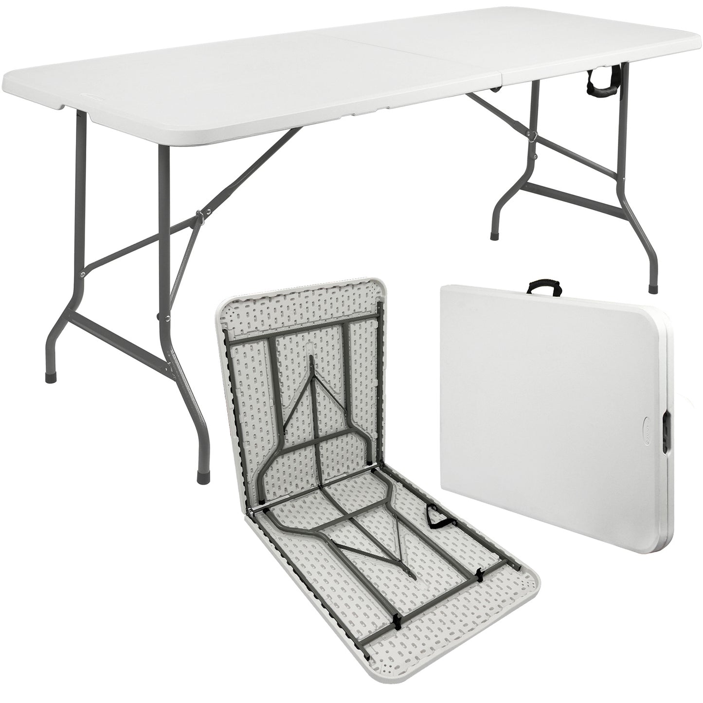 6ft Folding Trestle Table Heavy Duty Trestle Picnic Garden Table Outdoor Indoor Wedding Desk Portable