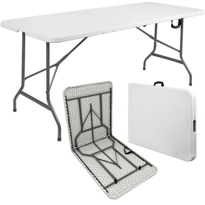 6ft Folding Trestle Table Heavy Duty Trestle Picnic Garden Table Outdoor Indoor Wedding Desk Portable