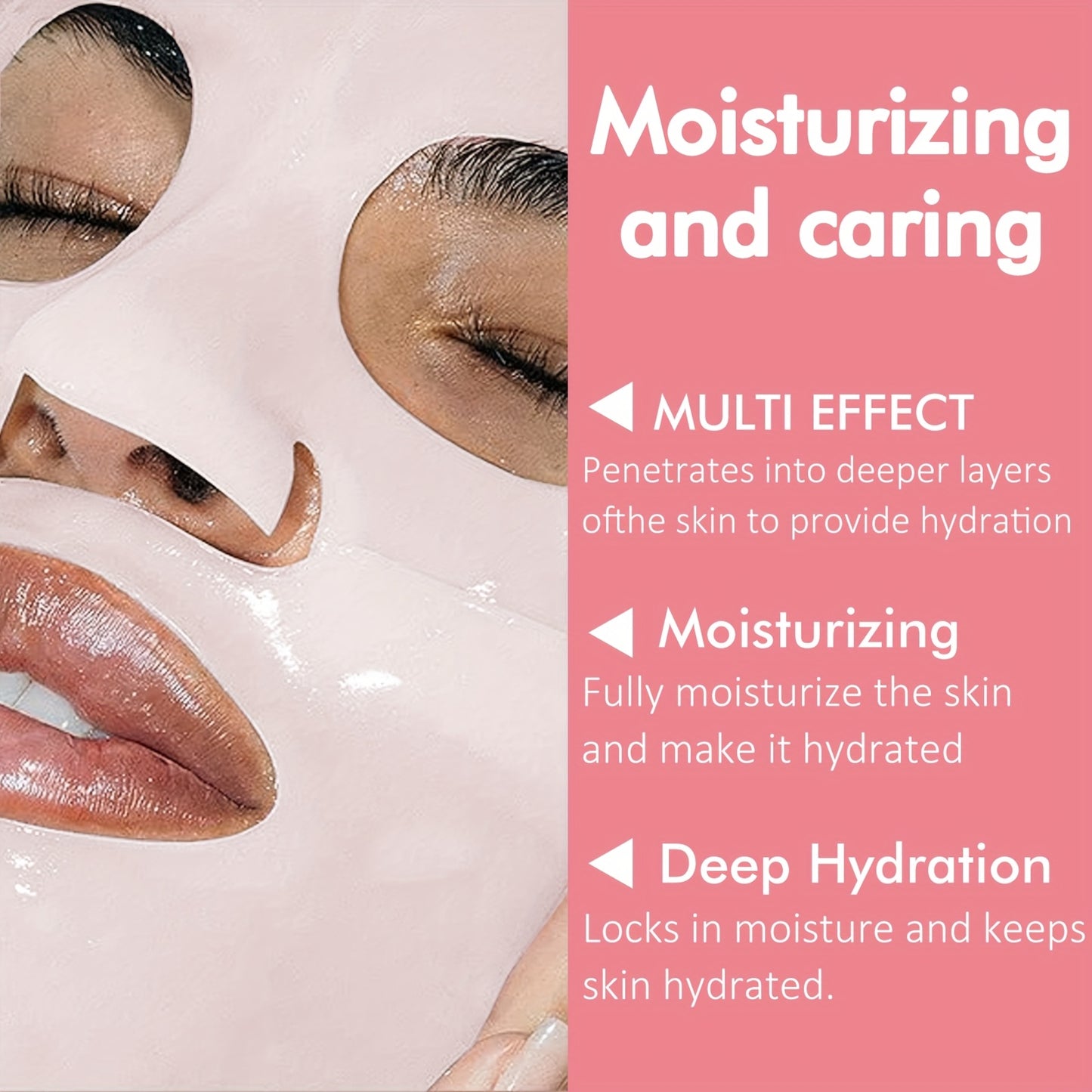 8pcs Collagen Nicotinamide Moisturizing Facial Mask Can Make Skin Feel Soft, Moist, Transparent, Powerfully Moisturizing, And Give Skin Luster. It Is Applicable to All Skin Types, Collagen Facial Mask, Nicotinamide Facial Mask