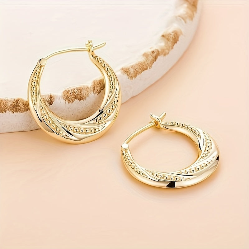Women'S Earrings Featuring a Spinning Ball Design Made of 925 Sterling Silver, Adorned with Plating And Beaded Spirals, Exuding Luxury And Elegance, Ideal for Holiday Gifting (Suitable for Christmas, Birthdays, And Anniversaries)