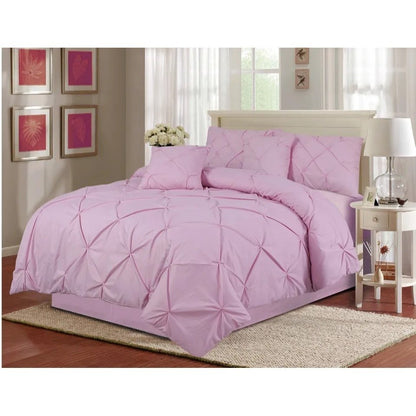 PINTUCK PLEATED ALFORD EGYPTION COTTON MIX DUVET COVER WITH PILLOW CASEA ALL SIZES SINGLE DOUBLE KING SUPER KING