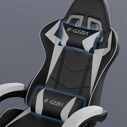 High-Back Gaming Chair with Lumbar Cushion & Headrest – Height Adjustable 90°-155° Reclining Office Computer Chair for Adults 130kg Capacity 10 Colours