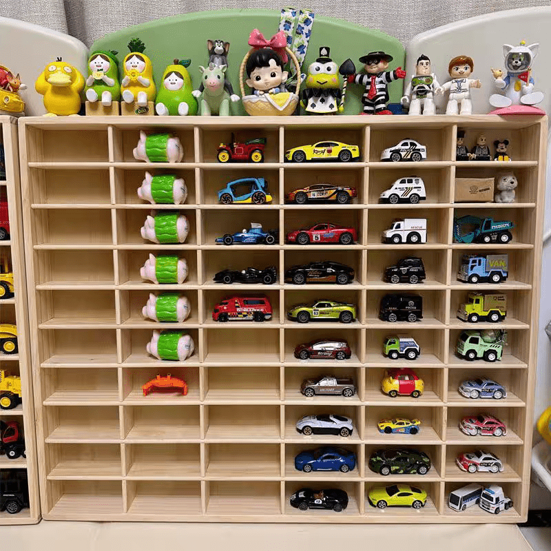 1pc Wooden Toy Car Model Rack, Wall-mounted Storage Organizer, Multi-purpose Wooden Storage Rack, Collectible Transparent Display Rack Suitable for Displaying Die-cast Racing Models, Home Decoration Display Cabinets | Multi-layer Rack, Car Decoration