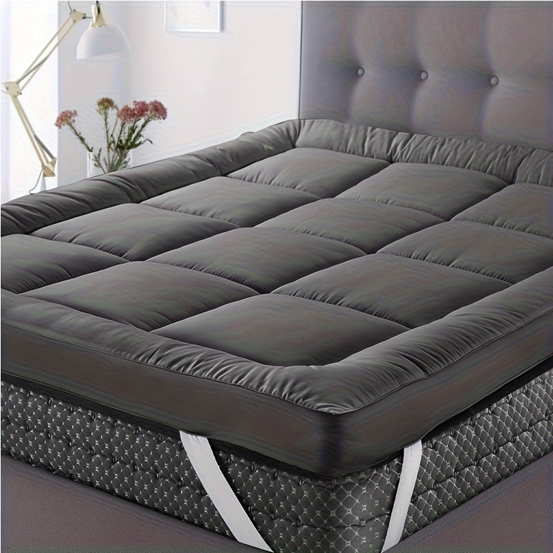 Hotel Quality Mattress Topper 10cm Deep 1200GSM Hollowfibre Overfilled Quilted Bed Pad with Elastic Corner Straps, Anti-Slip Topper for Single, Small Double, Double, King & Super King UK Beds
