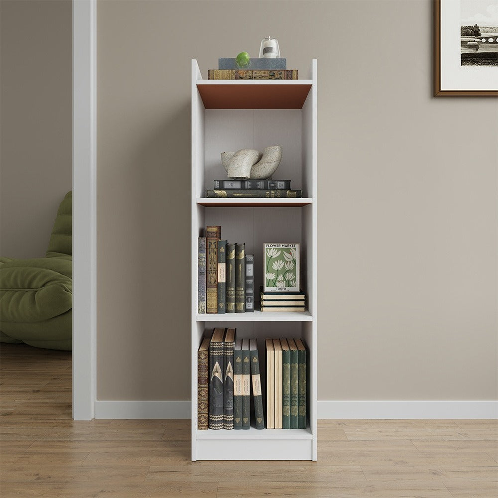 2/3/4 Layers Tall Storage Unit Small Bookcase Wooden Storage Cabinets Book Shelf, Modern White Wooden Bookcase – Tall & Skinny Bookshelf Cube Shelves Storage Unit for Living Room, Bedroom, Hallway, Office, Entrance
