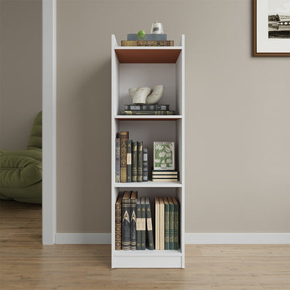 2/3/4 Layers Tall Storage Unit Small Bookcase Wooden Storage Cabinets Book Shelf, Modern White Wooden Bookcase – Tall & Skinny Bookshelf Cube Shelves Storage Unit for Living Room, Bedroom, Hallway, Office, Entrance