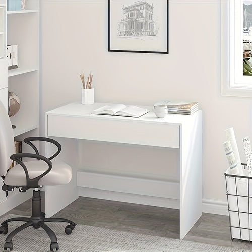 1pc Desk, Computer Desk, Multi-function Desk, Writing Desk, Home Desk With Storage Space, Perfect As Bedroom Dresser, Simple Atmosphere, White