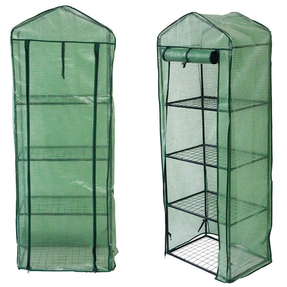 4 Tier Greenhouse, Small Plant Greenhouses,With Transparent Plastic PVC Cover, Indoor outdoor tent garden greenhouse